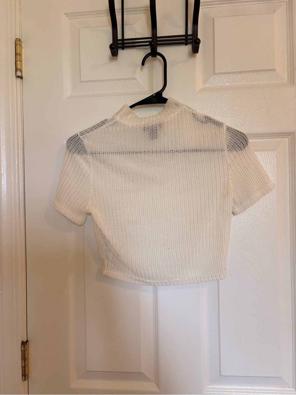 white knit crop top